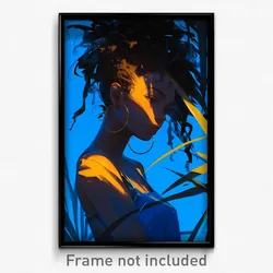 Art Poster - Girl Feeling Dread Wearing Merry Blue (Print)
