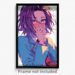 Anime Art Poster - Boy Feeling Infatuation, Crafty Checkered Necktie (Print)