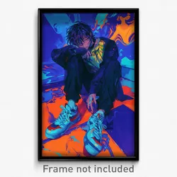 Anime Art Poster - Boy Feeling Dejection Wearing Well Worn Sneakers (Print)