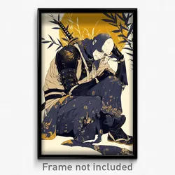 Anime Art Poster - Man Feeling Contentment Wearing Mellow Armor (Art Print)