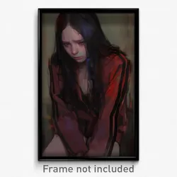 Art Poster - Woman Feeling Sadness, Enchanting Track Suit (Art Print)