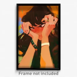 Art Poster - Girl Feeling Hate Wearing Homely Bracelet (Art Print)