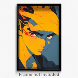 Movie Art Poster - Boy Feeling Fury, Vivid Yellow Headwear (Retro Film Print)