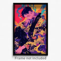 Anime Art Poster - Man Feeling Dispirited, Outstanding Short Kimono (Print)