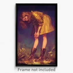 Art Poster - Girl Feeling Self Caring Wearing Glum Rubber Boots (Art Print)