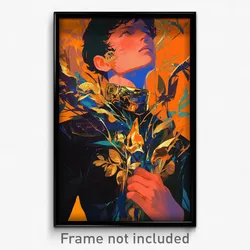 Movie Art Poster - Boy Feeling Courage, Nice Gold Choker (Retro Film Print)