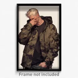 Anime Art Poster - Man Feeling Distracted, Noisy Camouflage Jacket (Print)