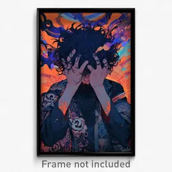 Anime Art Poster - Boy Feeling Grief Wearing Well Made Wide Sleeves (Print)