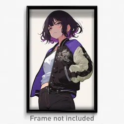 Anime Art Poster - Woman Feeling Grumpiness, Well Made Two Tone Jacket (Print)