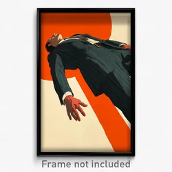 Movie Art Poster - Man Feeling Suspense, Grand Striped Jacket (Retro Film Print)
