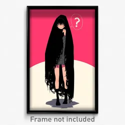 Anime Art Poster - Boy Feeling Confusion Wearing Messy Black Cloak (Print)