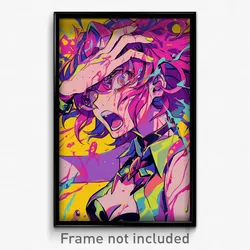 Anime Art Poster - Woman Feeling Interest Wearing Artistic Necklace (Print)