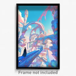 Art Poster - Plastic Architecture (Psychedelic Trippy Weird 11x17 Cartoon Print)