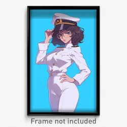 Anime Art Poster - Girl Feeling Self Caring, Complex Naval Uniform (Print)