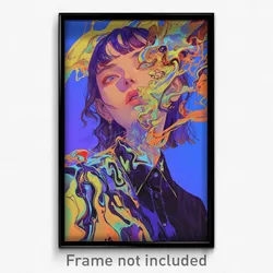 Art Poster - Girl Feeling Aversion, Illustrious Collared Shirt (Art Print)