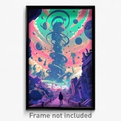 Movie Art Poster - Glass Canal (Psychedelic Trippy Retro Cartoon Film Print)