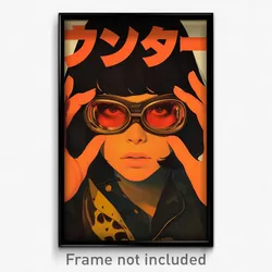 Movie Art Poster - Woman Feeling Coercive, Orderly Orange Goggles (Film Print)