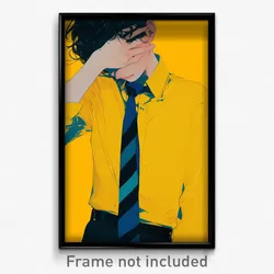 Anime Art Poster - Man Feeling Confusion, Strange Diagonal Striped Necktie