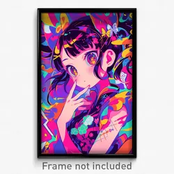 Anime Art Poster - Girl Feeling Enchanted Wearing Oddball Sleeveless (Print)