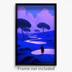 Art Poster - Purple Flood Plain (Psychedelic Trippy Weird 11x17 Cartoon Print)