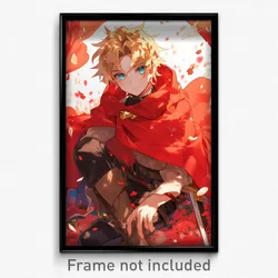 Anime Art Poster - Boy Feeling Self Confident Wearing Red Red Cape (Print)