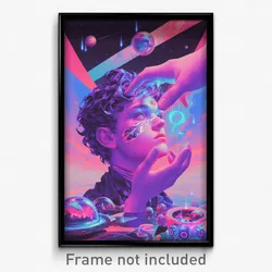 Movie Art Poster - Boy Feeling Miserliness, Gloomy Pink Choker (Film Print)