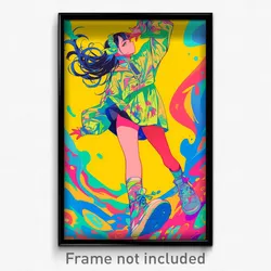 Anime Art Poster - Girl Feeling Elation Wearing Exotic Cute Clothes (Print)