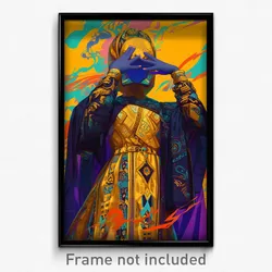 Art Poster - Woman Feeling Vigilance Wearing Royal Clothes Lift (Art Print)