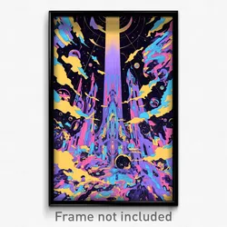 Art Poster - Rectangular Cathedral (Psychedelic Trippy Weird Cartoon Print)