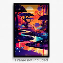 Art Poster - Vibrant Loch (Psychedelic Trippy Weird 11x17 Print)