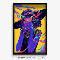 Anime Art Poster - Girl Feeling Careless Wearing Modest Mini Hat (Print)