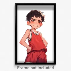 Anime Art Poster - Boy Feeling Dispirited, Fluid Basketball Uniform (Print)