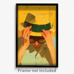 Art Poster - Boy Feeling Tension Wearing Zesty Fedora (Art Print)