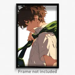 Anime Art Poster - Man Feeling Hate Wearing Acrobatic Green Neckwear (Print)