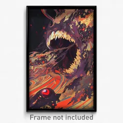 Art Poster - Striped Abyss (Psychedelic Trippy Weird 11x17 Cartoon Print)