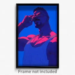 Anime Art Poster - Man Feeling Strong Wearing Stimulating Sunglasses (Print)