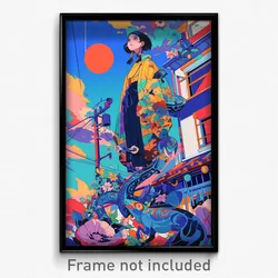 Art Poster - Rundown Crossroad (Psychedelic Trippy Weird 11x17 Print)