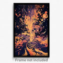 Art Poster - Agitated Space (Psychedelic Trippy Weird 11x17 Cartoon Print)
