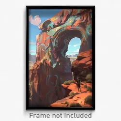 Art Poster - Monumental Outcropping (Psychedelic Trippy Weird Cartoon Print)