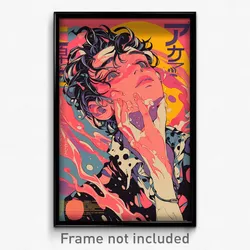Japanese Movie Poster - Boy Feeling Bored, Pink Polka Dot Scrunchie (Art Print)