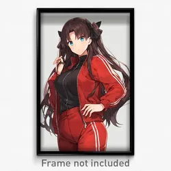 Anime Art Poster - Girl Feeling Astonished Wearing Remarkable Track Suit (Print)