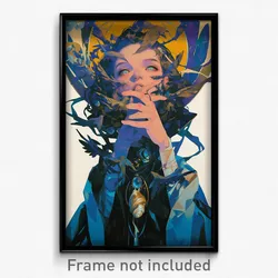 Movie Art Poster - Girl Feeling Enchanted, Silky Shell Necklace (Film Print)