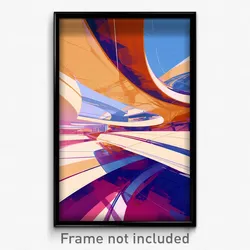 Art Poster - Superficial Racetrack (Psychedelic Trippy Weird Cartoon Print)