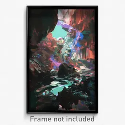 Art Poster - Underground Land (Psychedelic Trippy Weird 11x17 Cartoon Print)