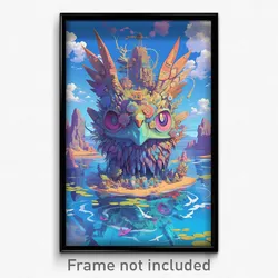 Art Poster - Adorable Sandbar (Psychedelic Trippy Weird 11x17 Cartoon Print)