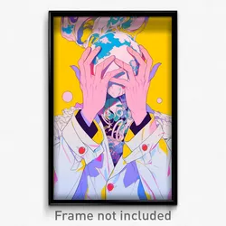 Anime Art Poster - Man Feeling Surprise, Grandiose White Scrunchie (Print)
