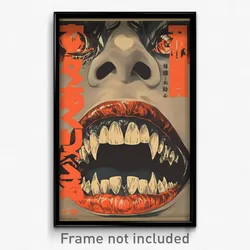 Japanese Movie Poster - Jaw Dropping Mouth (Japan Retro Film Art Print)