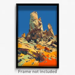 Art Poster - Famous Butte (Psychedelic Trippy Weird 11x17 Print)