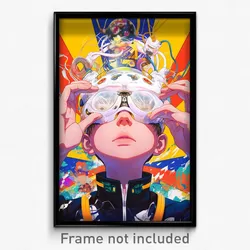 Movie Art Poster - Boy Feeling Fascination, Animated White Headwear (Film Print)