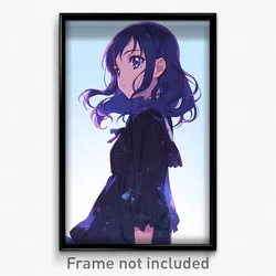 Anime Art Poster - Girl Feeling Expectancy Wearing Ancient Black Jacket (Print)